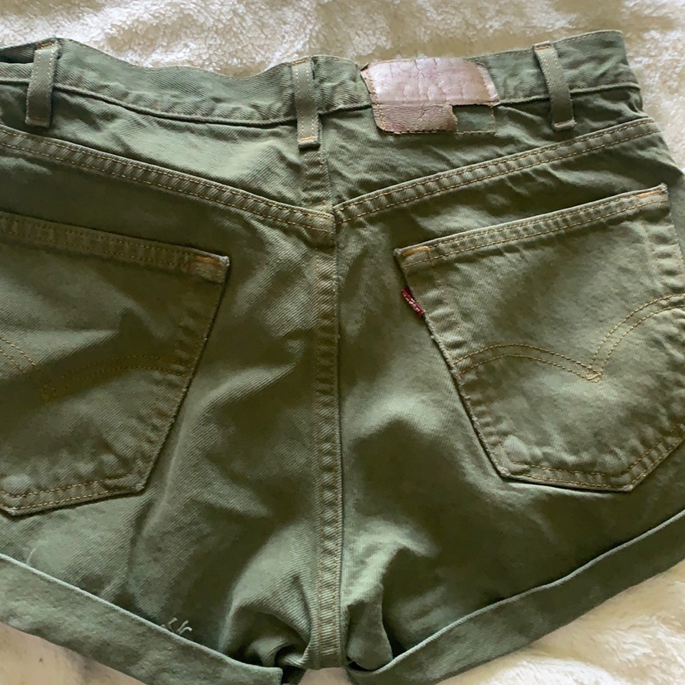 LEVI'S 505 Green Denim Shorts